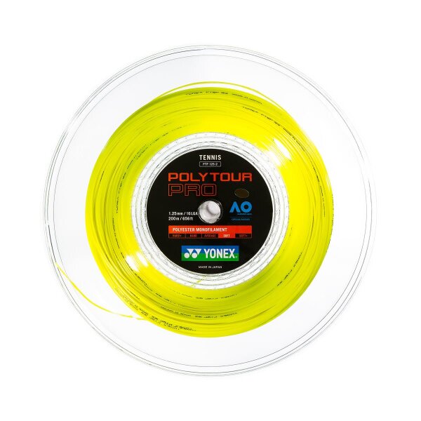 YONEX - POLY TOUR PRO 125 Tennissaite 200m Rolle gelb
