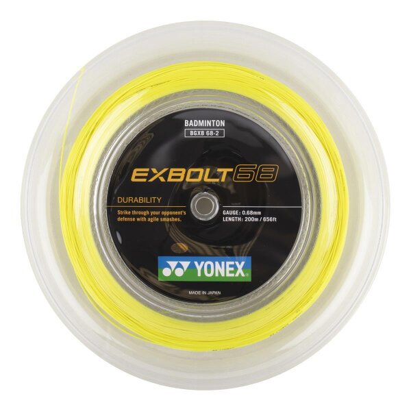 YONEX - EXBOLT 68 Badmintonsaite 200m Rolle gelb