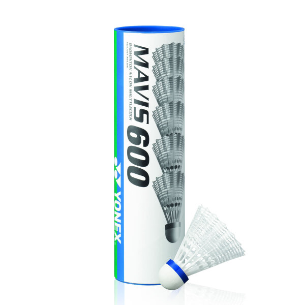 YONEX - Kunststoffball Mavis 600 Rolle (6 Stück) weiss Geschwindigkeit rot - schnell